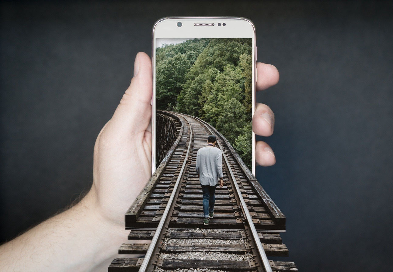 Man on tracks
